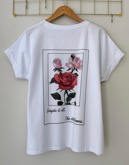 T-shirt FLOWERS white