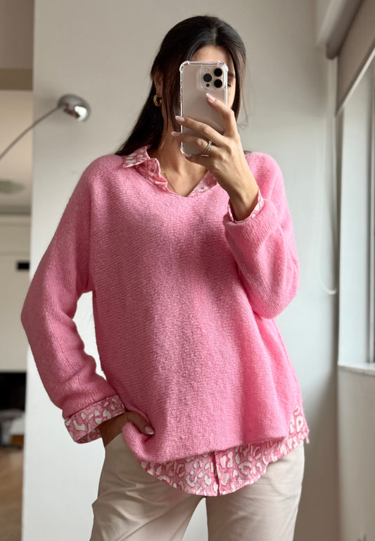 Μπλούζα πλέκτη malone pink