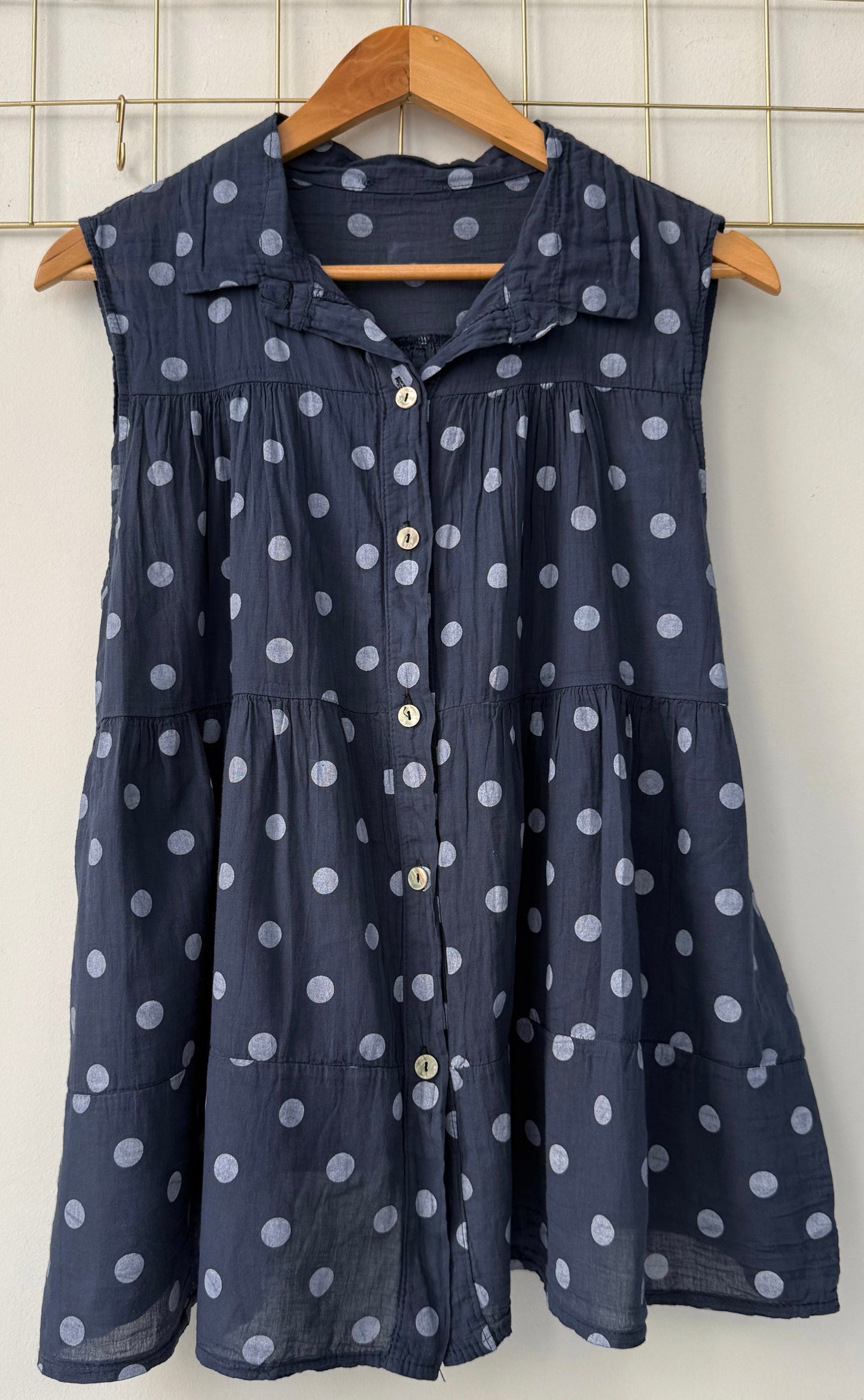 Μπλούζα πουά KLORO navy blue