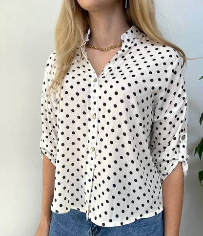 Πουκάμισο Dottie ecru/black