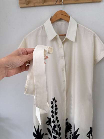 Φόρεμα ποπλίνα με σχέδιο LILIA off white