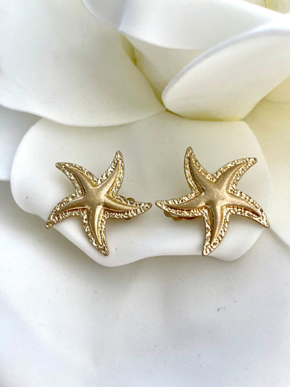 Σκουλαρίκια κλιπς STARFISH gold