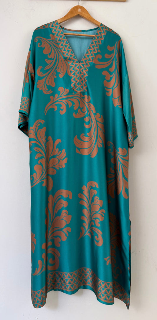 Φόρεμα CASSANDRA petrol/mocha