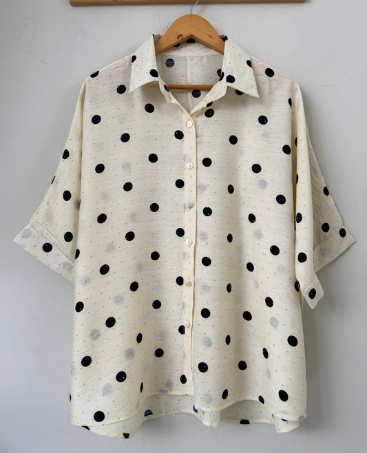 Μπλούζα πουά oversize GARIOT off white