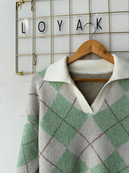 Μπλούζα πλεκτή με γιακά ADVA Green