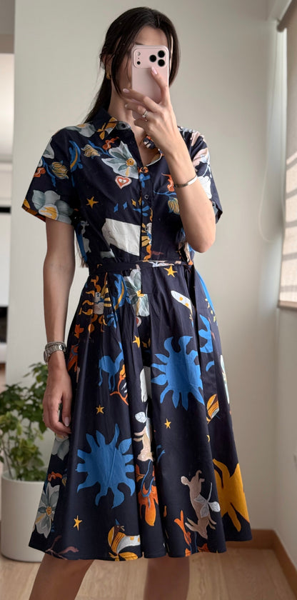 Φόρεμα midi PAMDORA blue
