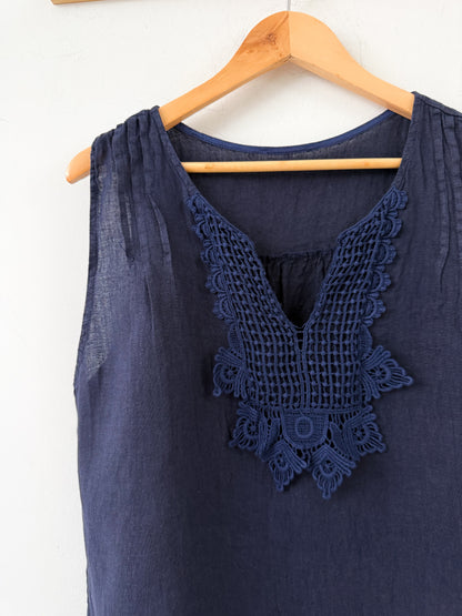 Μπλούζα 100% λινο ERITIA navy blue