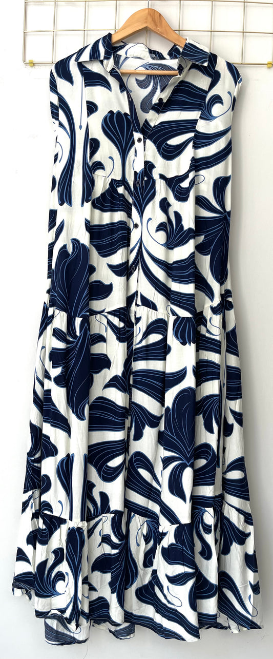 Αμάνικο Φόρεμα MIN-JI white / navy