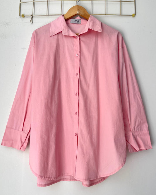 Πουκάμισο ποπλίνα BASIC LINE pink