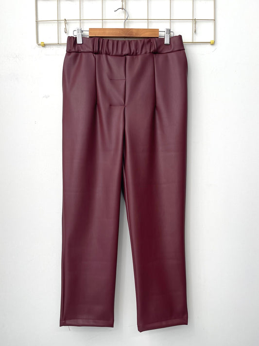 Παντελόνι TWIST από eco δέρμα maroon