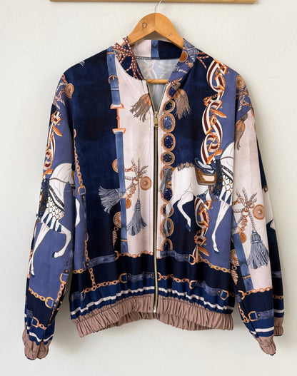 Bomber τζάκετ εμπριμέ MARINE blue