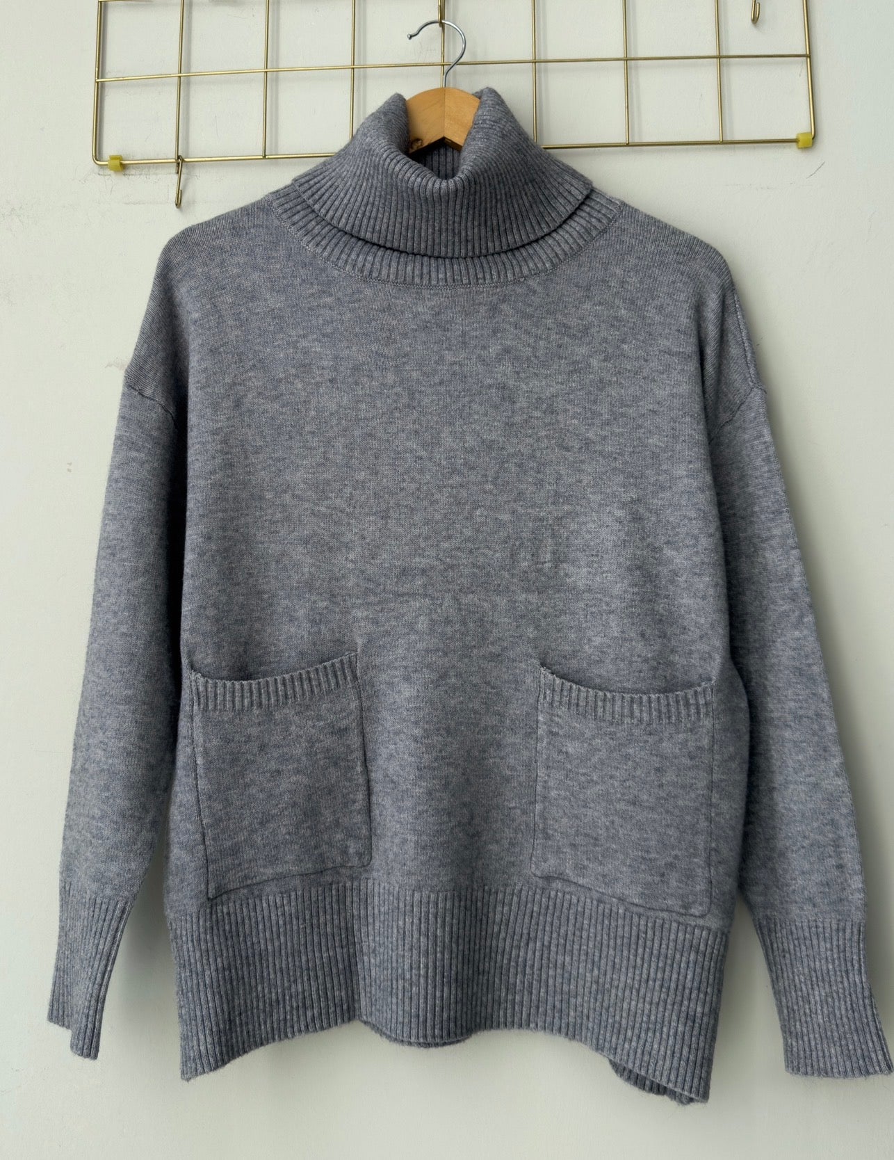 Μπλούζα πλέκτη ζιβάγκο BIZE grey