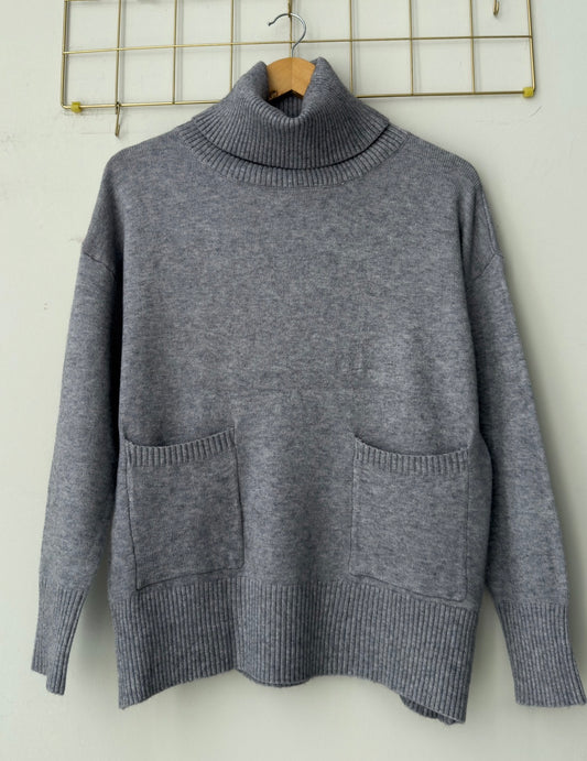 Μπλούζα πλέκτη ζιβάγκο BIZE grey