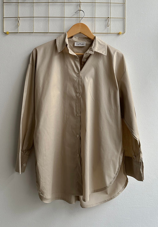 Πουκάμισο ποπλίνα beige