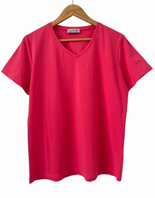 T-shirt BASIC V coral