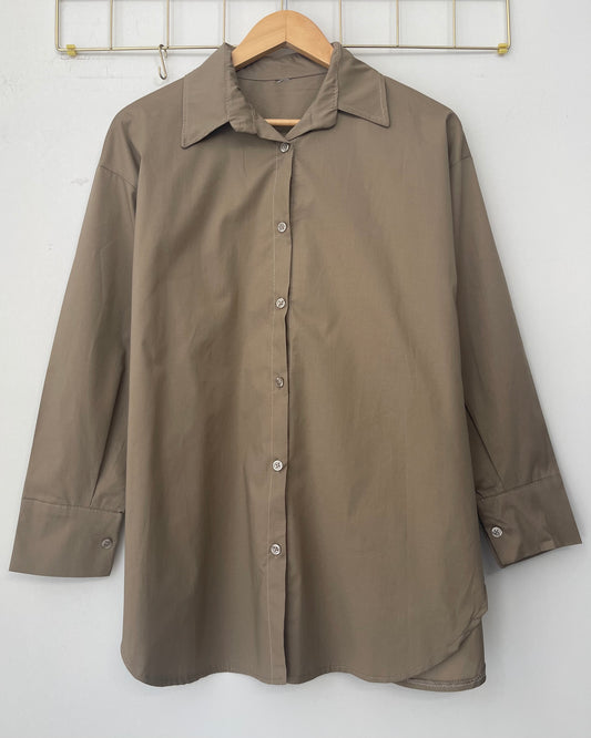 Πουκάμισο ποπλίνα BASIC LINE brown