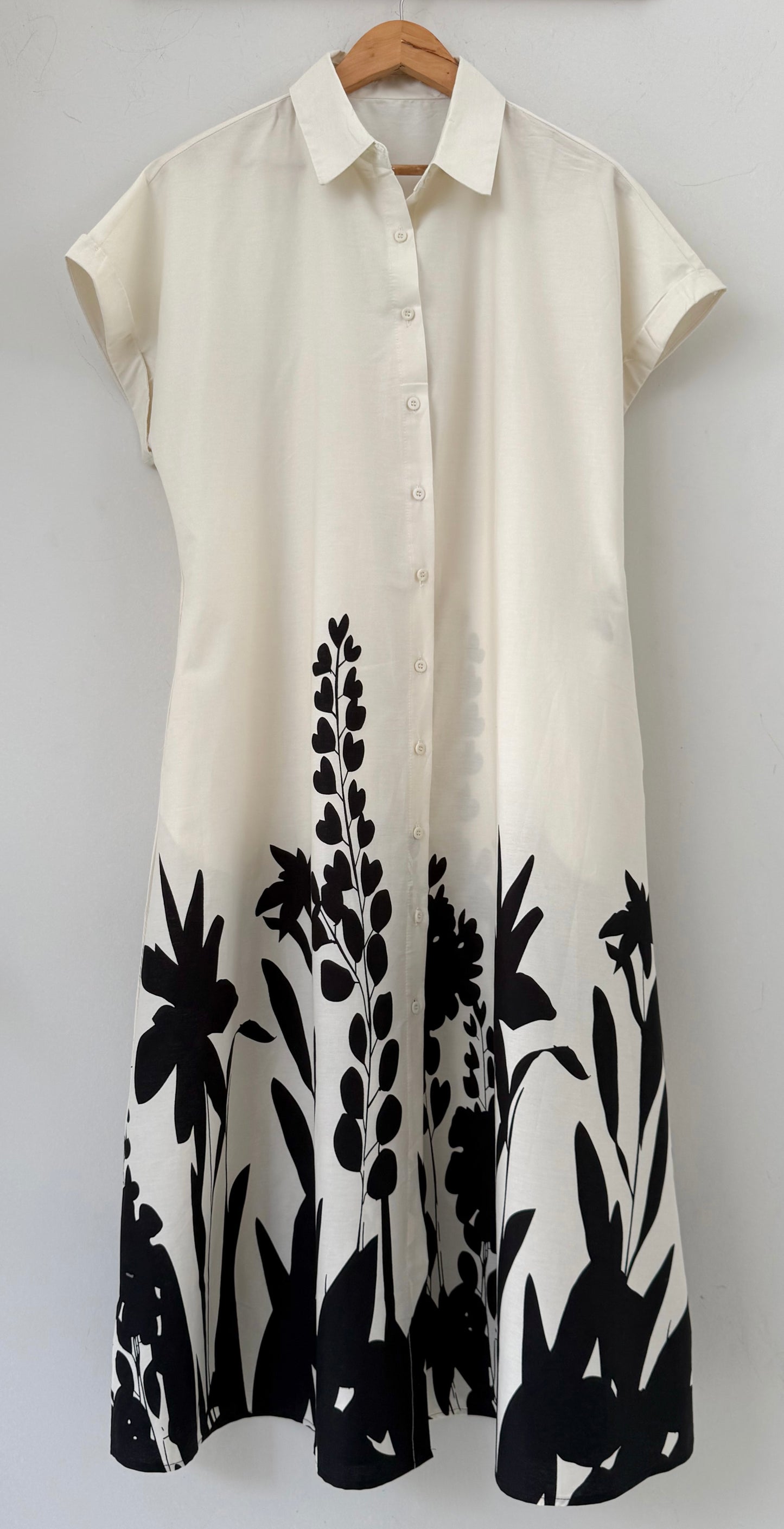 Φόρεμα ποπλίνα με σχέδιο LILIA off white