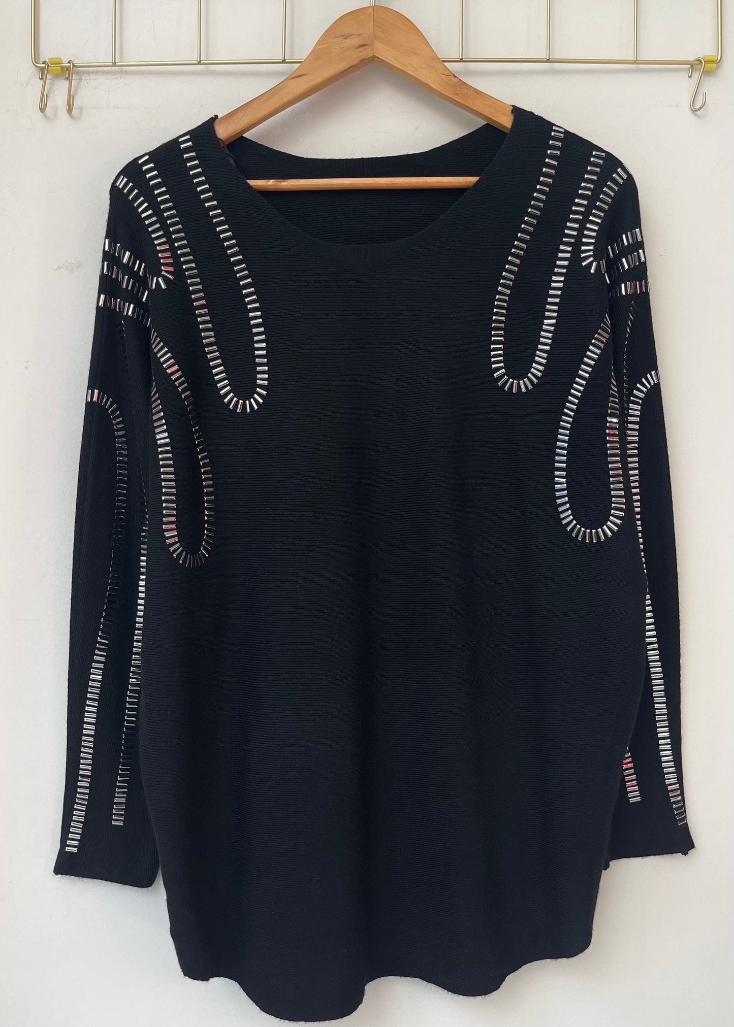 Μπλούζα πλέκτη με μεταλλικά στοιχεία ARTISA black