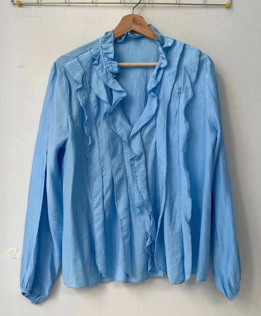 Μπλούζα με βολάν ADRIA light blue