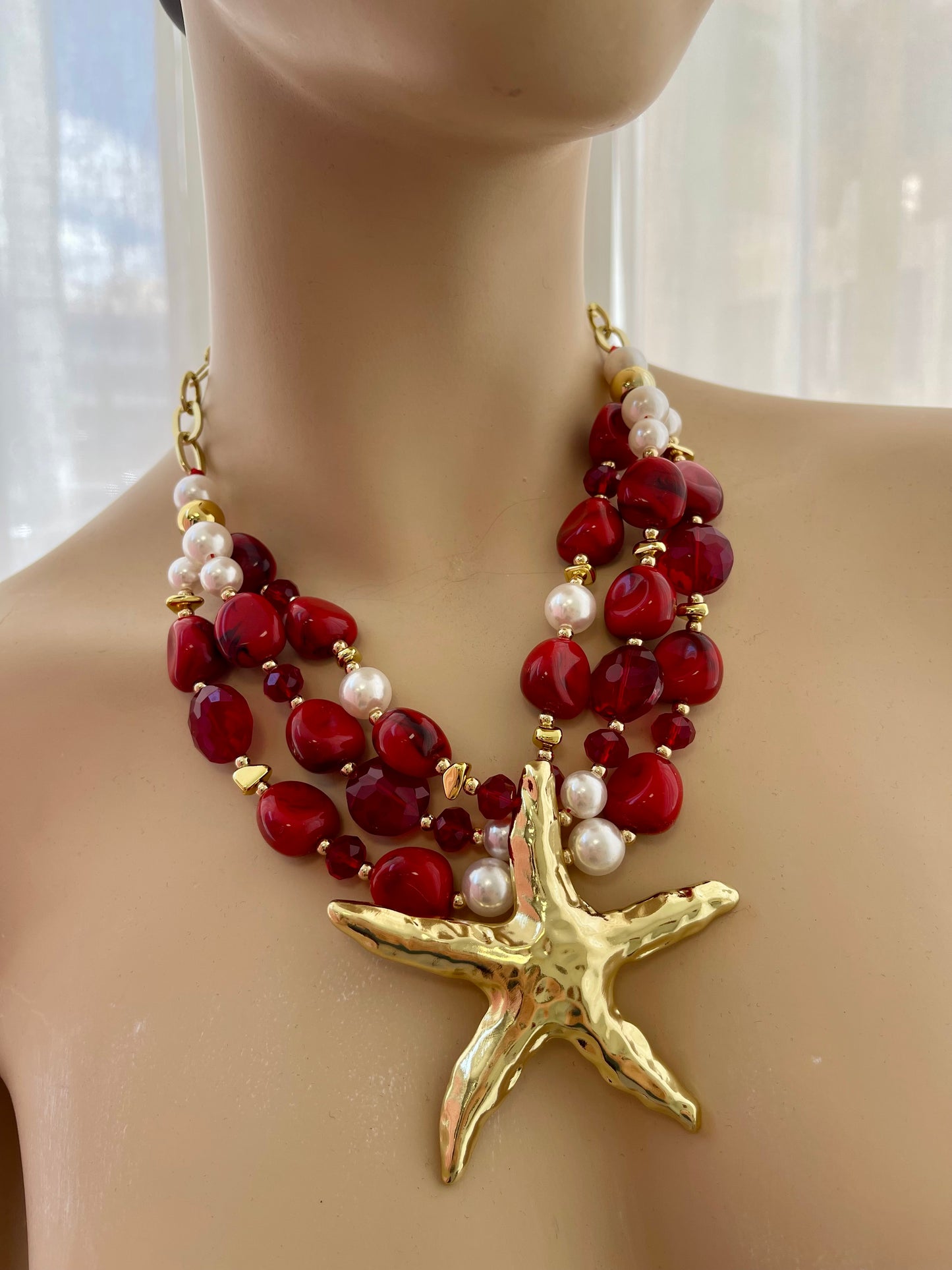 Κολιέ STARLY red