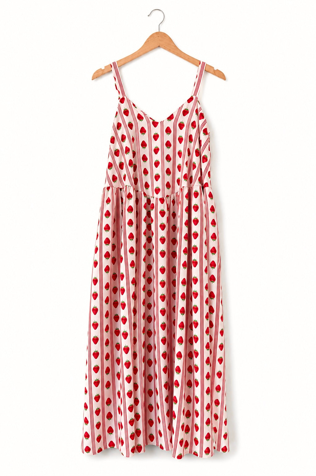 Φόρεμα μακρύ με ζώνη STRAWBERRIES beige