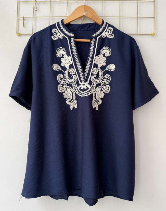 Μπλούζα με κεντημα ATIKA navy blue
