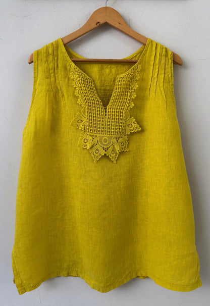 Μπλούζα 100% λινο ERITIA yellow