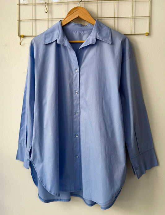 Πουκάμισο ποπλίνα BASIC LINE light blue