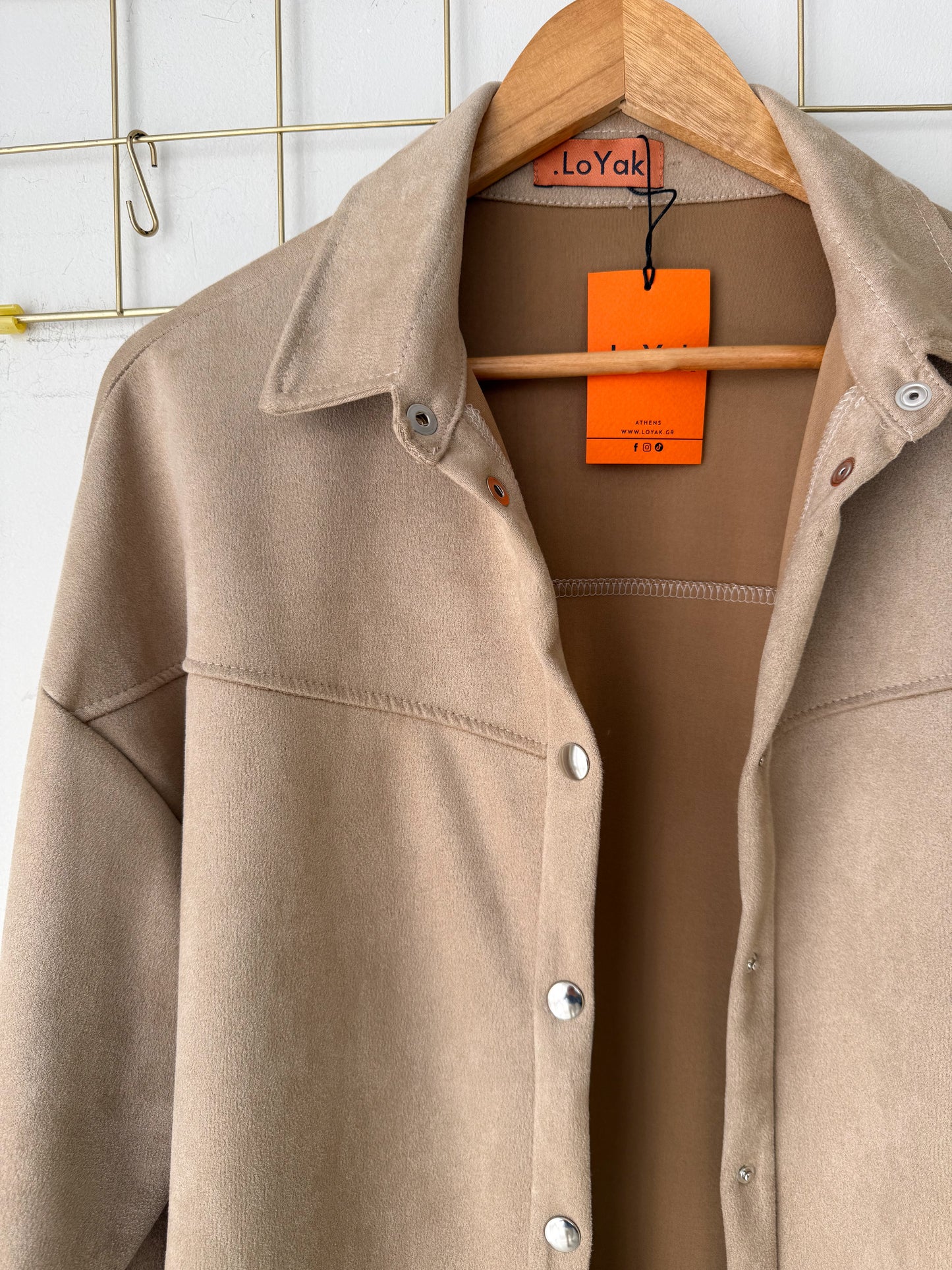 Πανωφόρι πουκάμισο σουέτ CAPILA beige