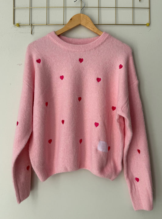 Μπλούζα πλεκτή HEARTS pink