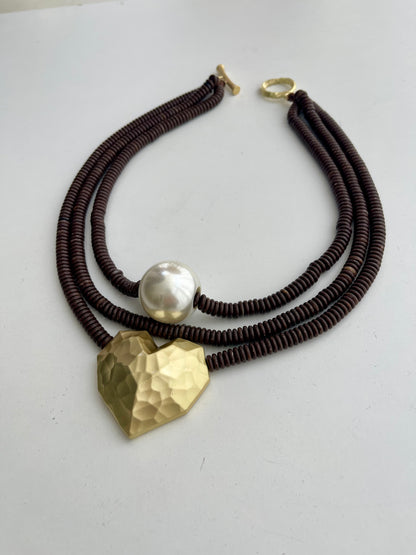 Κολιέ Heart & Pearl