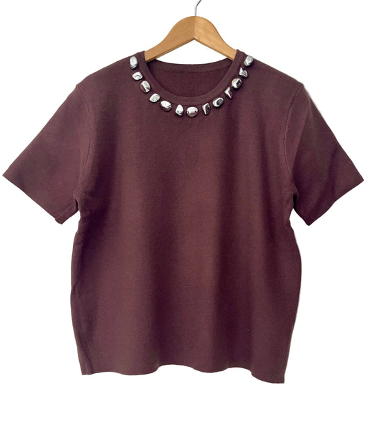 Μπλούζα πλεκτή BERRY brown