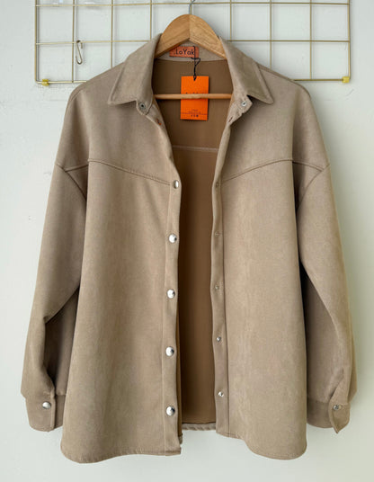Πανωφόρι πουκάμισο σουέτ CAPILA beige