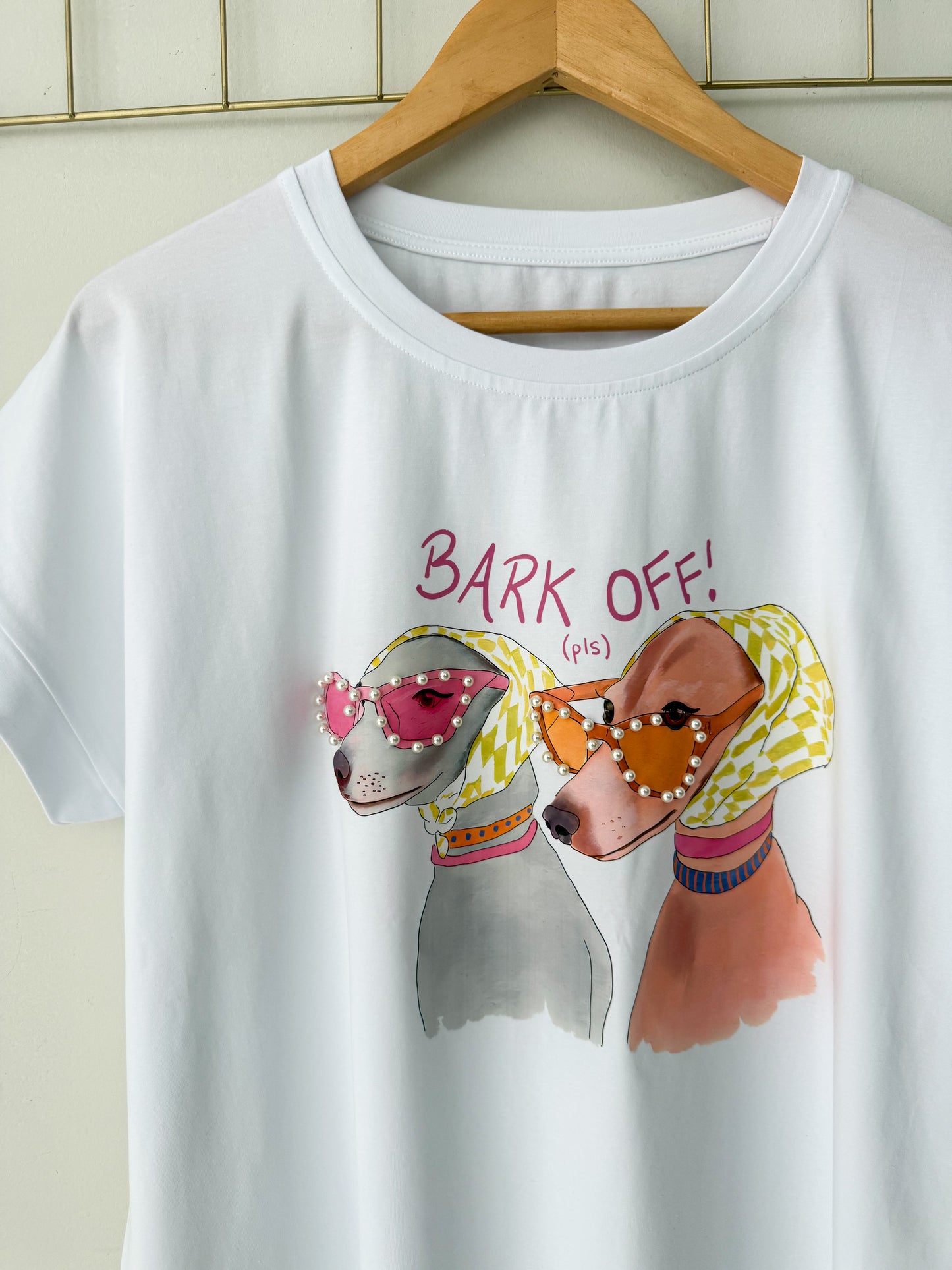 T-shirt με σχεδίο BARK OFF white