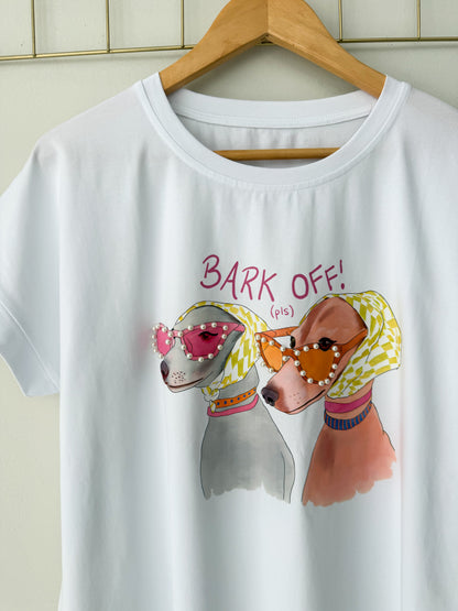 T-shirt με σχεδίο BARK OFF white