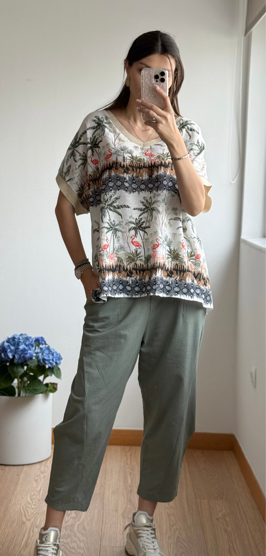 Set FLAMI white/khaki