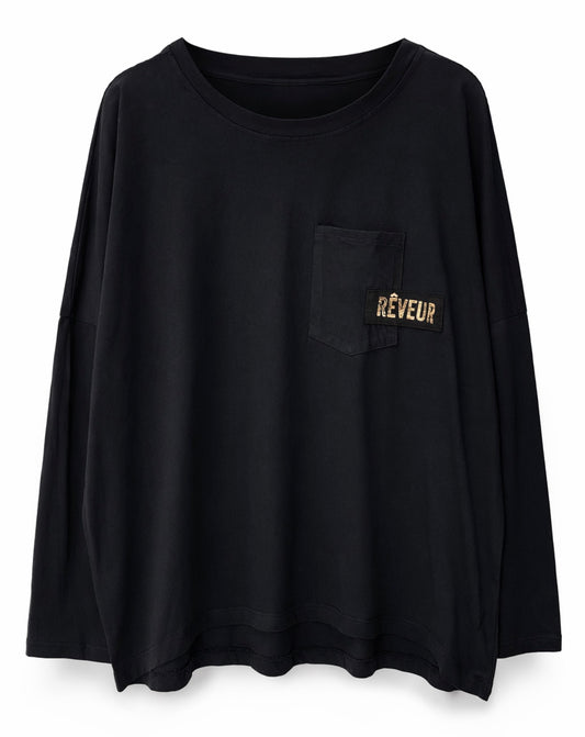 Μπλουζα βαμβάκι REVEUR black