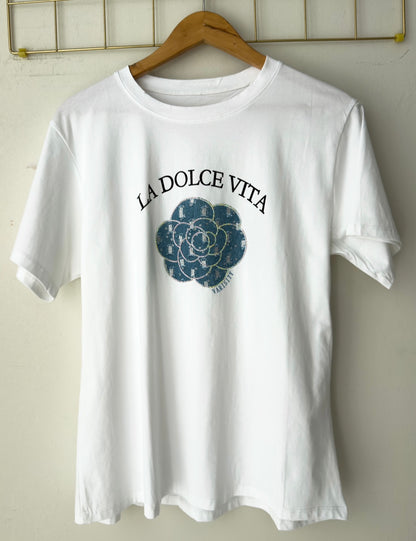 T-shirt με σχεδίο DOLCE VITA white