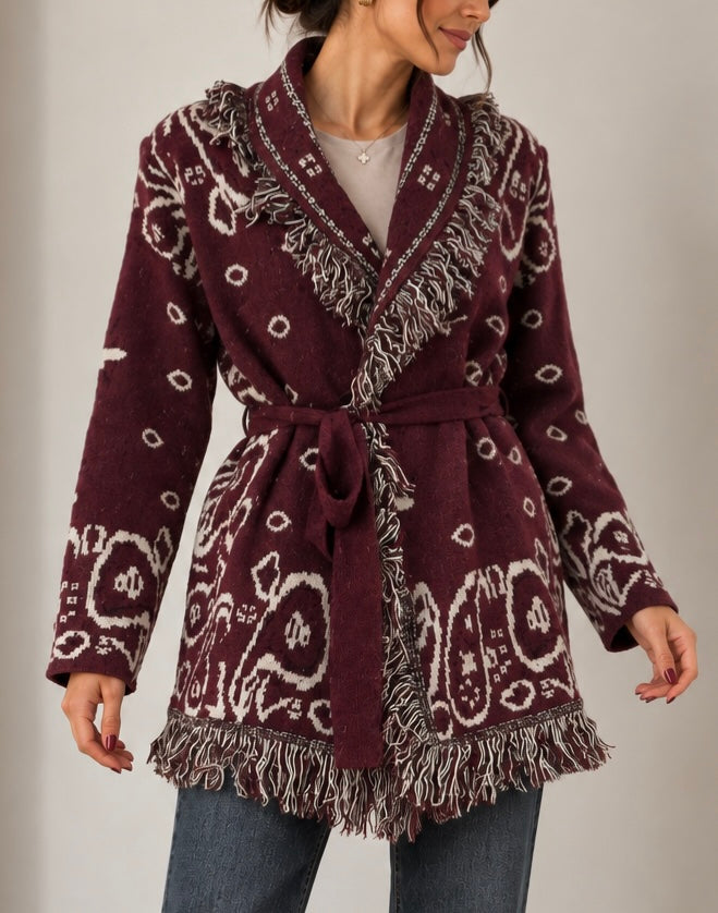 Ζακέτα PAISLEY BANDANA burgundy