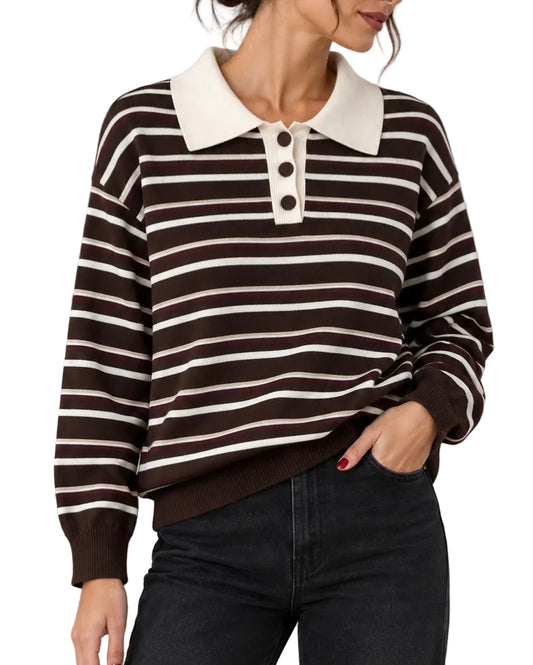 Μπλούζα πλεκτή COLLEGE brown