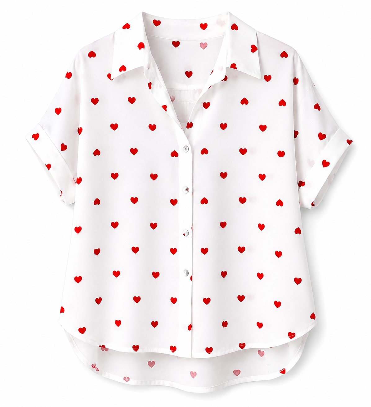 Πουκάμισο LITTLE HEARTS white/red