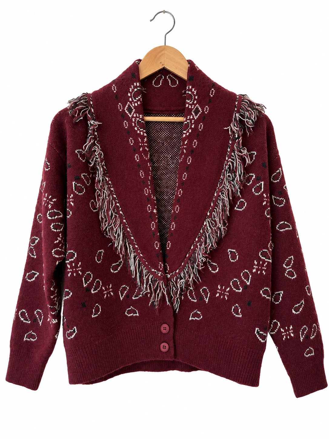 Ζακέτα με κουκιά BERLI burgundy
