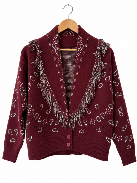 Ζακέτα με κουκιά BERLI burgundy