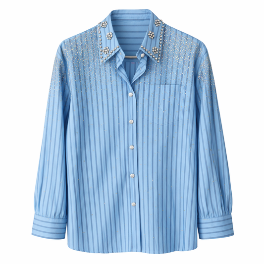 Πουκάμισο με στρας VICTORY blue