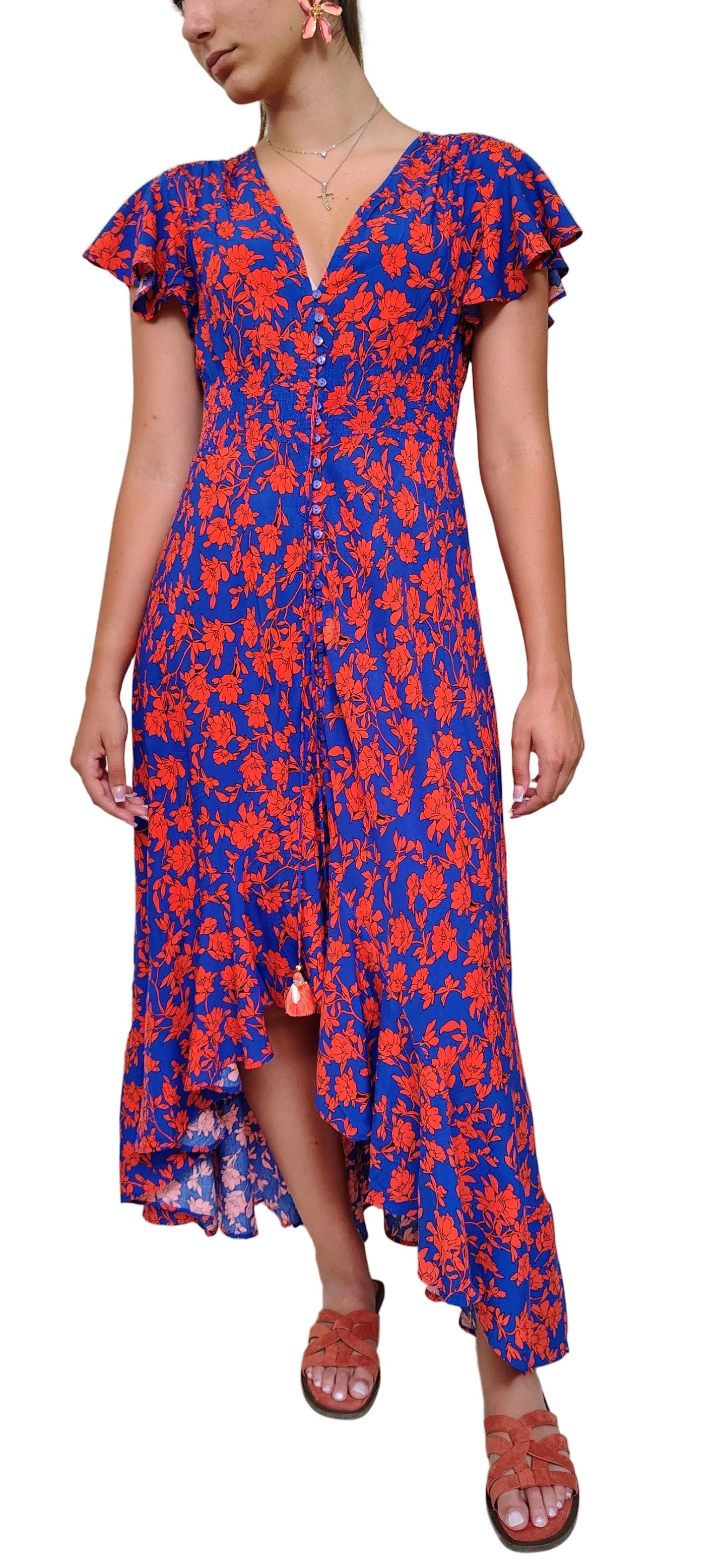 Φόρεμα ORYN  blue&orange